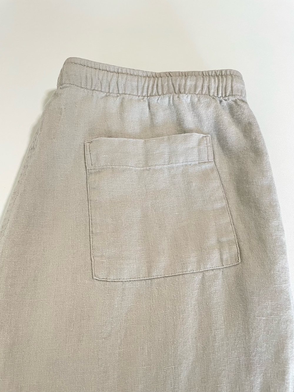 Alex Crane Bo Linen Pants Relaxed Drawstring Pull On Normandy Flax Bone Large - Picture 13 of 16